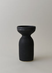 Small Oko Vase no. 2 in Charcoal Stripe - Victoria Morris